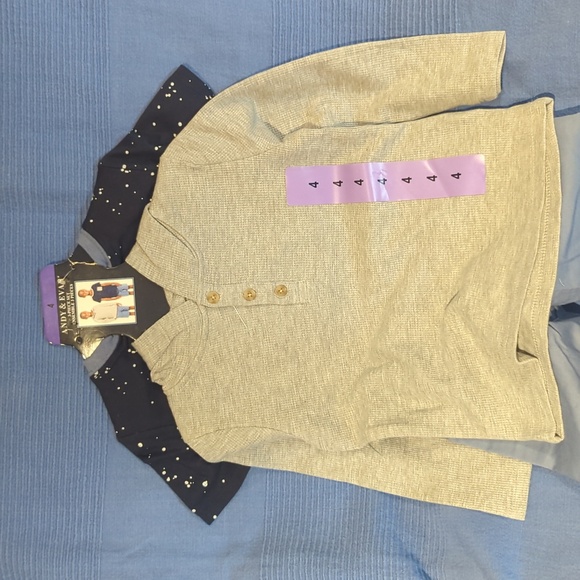 Andy & Evan 3 Piece Shirt and Short Set - Picture 2 of 6